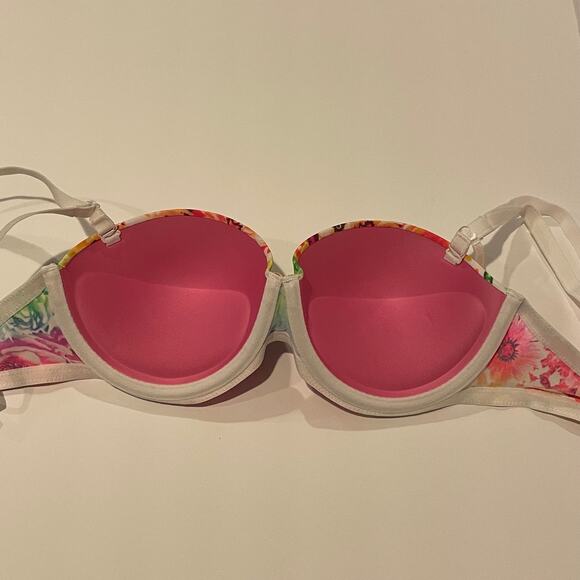 Victoria’s Secret PINK Bra Womens 32C Wear Everywhere Multi-way Push Up Floral - Picture 2 of 5